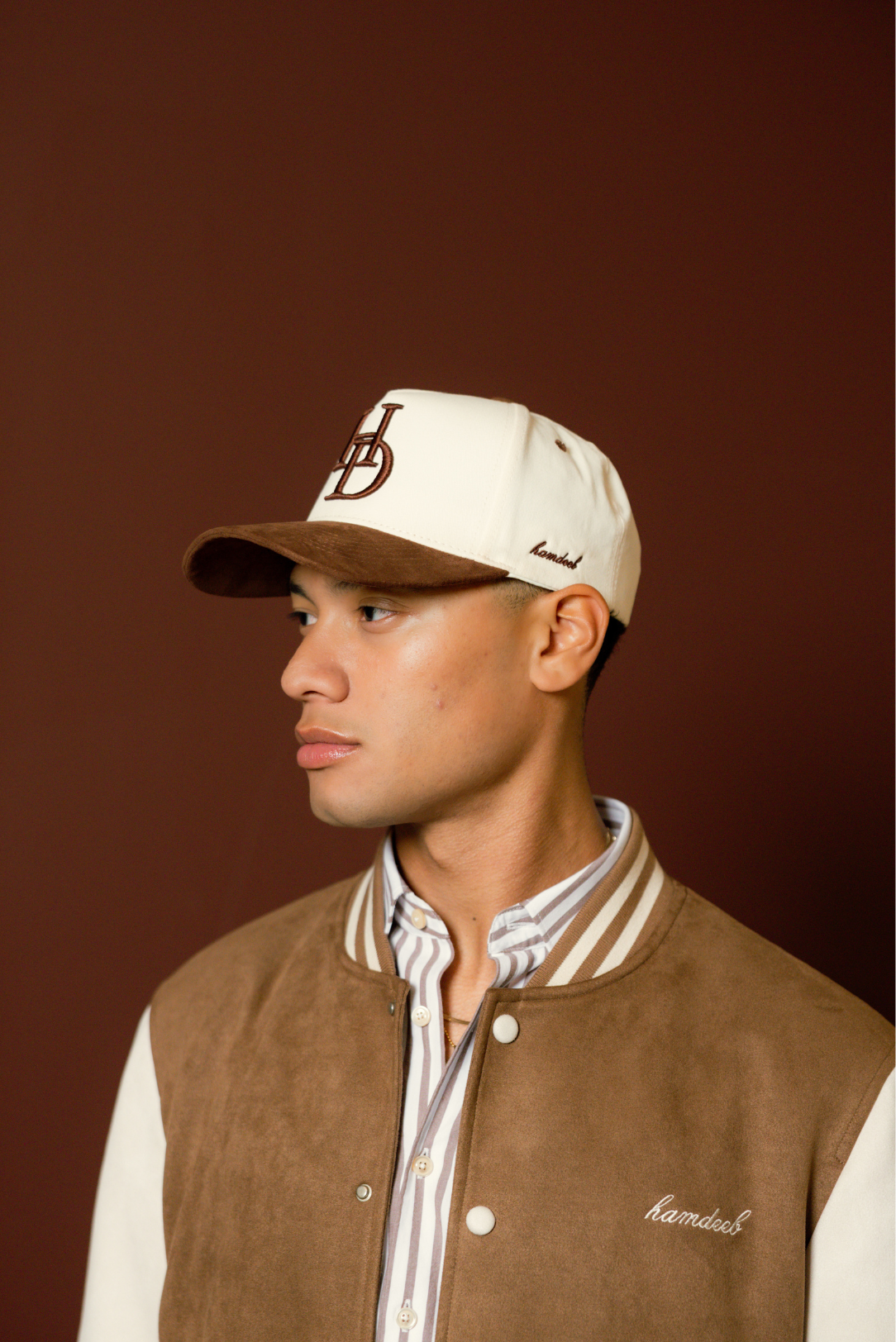 HD Monogram Cap (Cream & Brown)