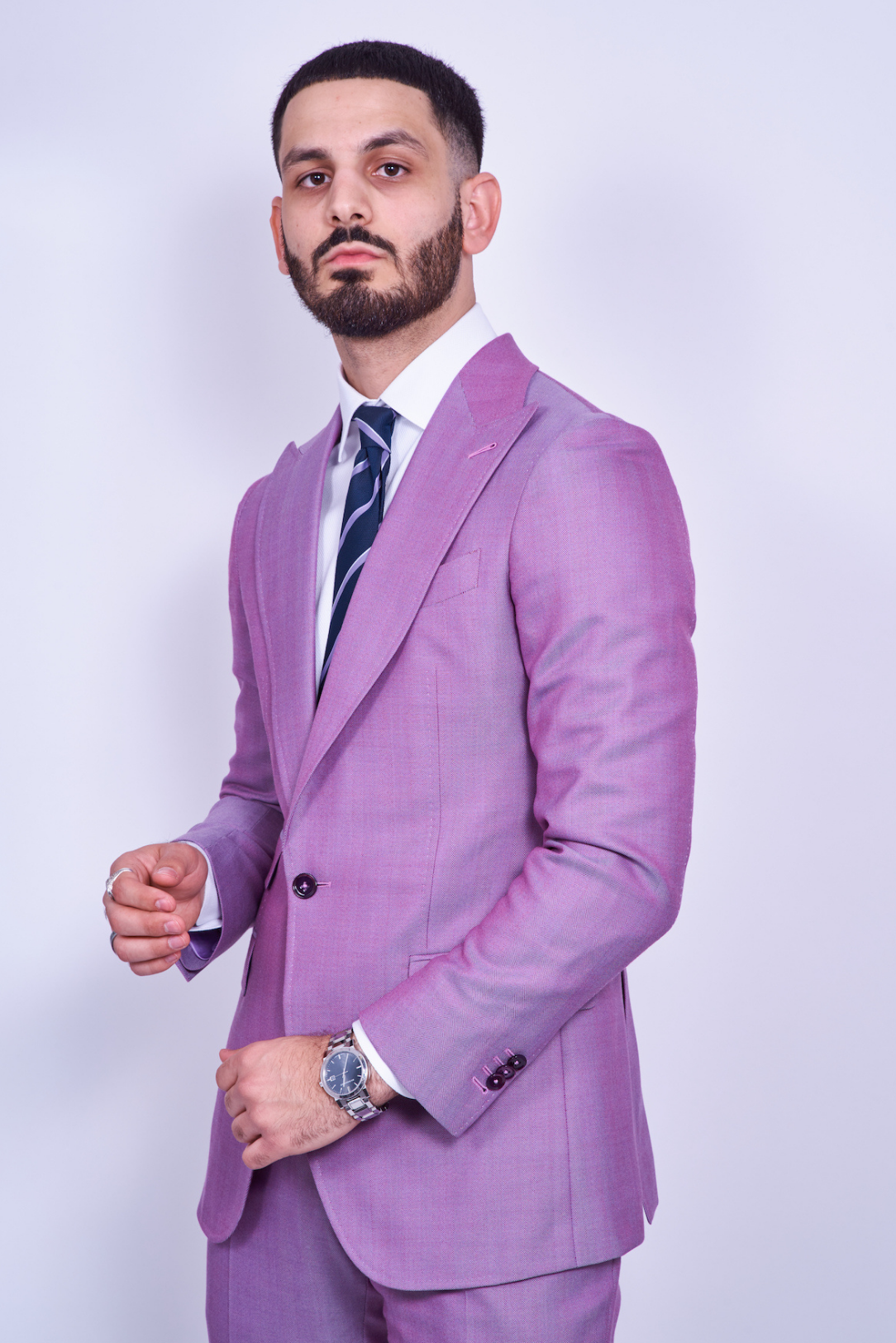 Lavender Single Breasted Silk/Wool Suit