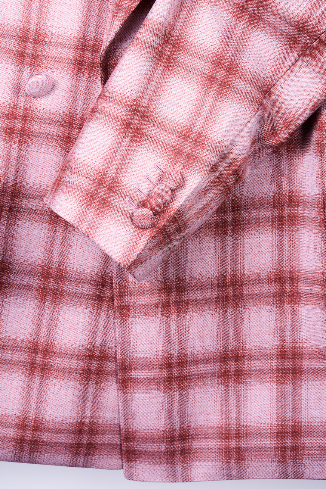 Maroon Plaid Two Button DB Wool Suit