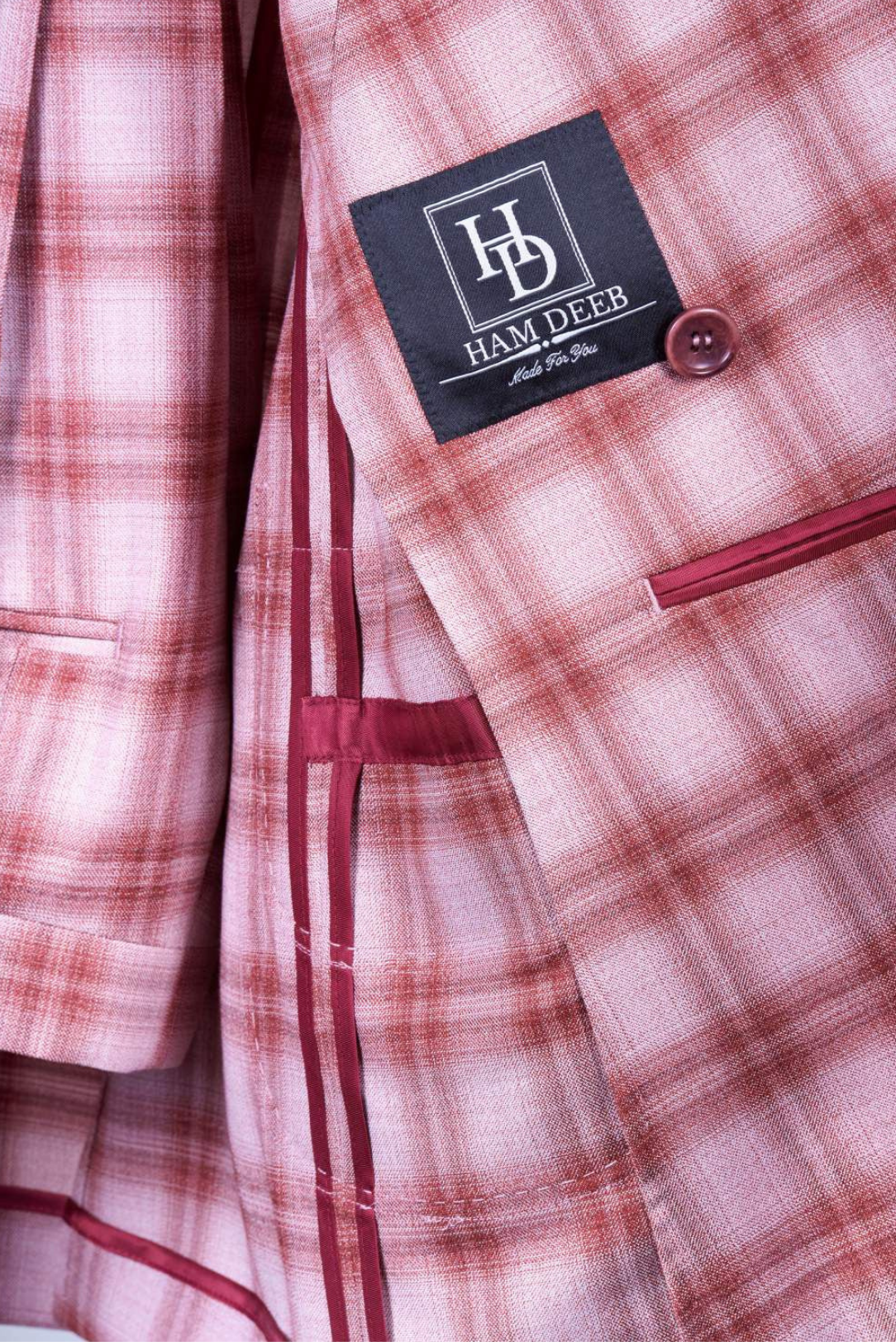 Maroon Plaid Two Button DB Wool Suit