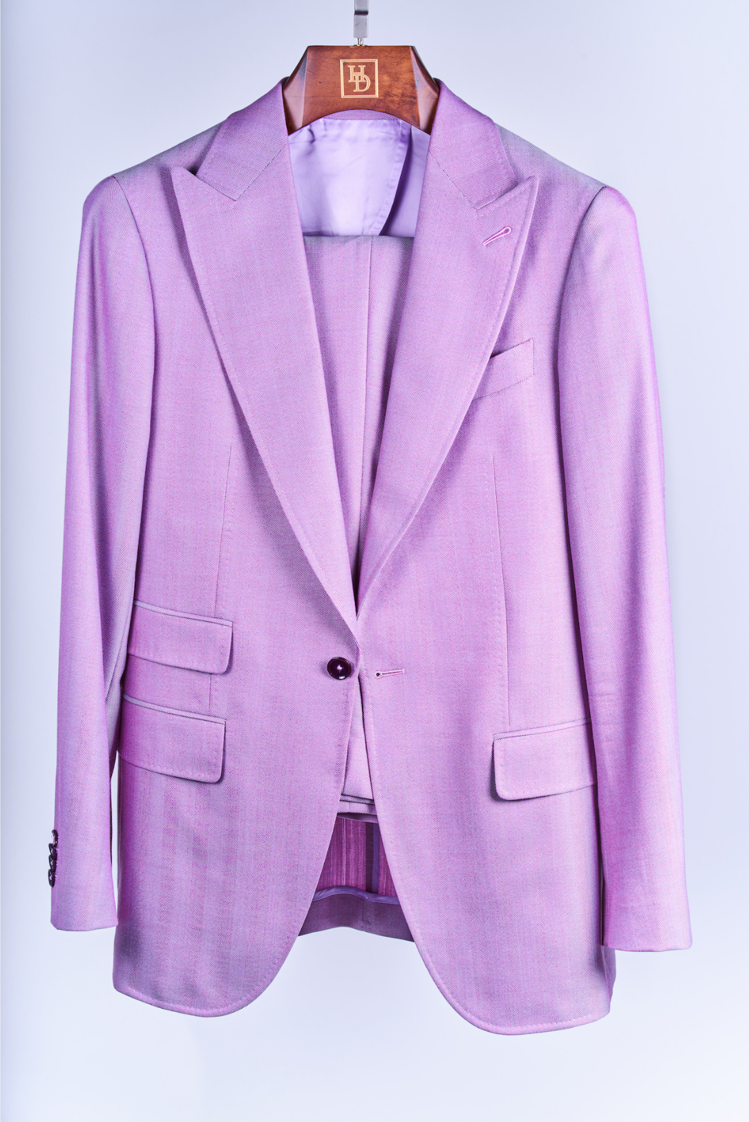 Lavender Single Breasted Silk/Wool Suit
