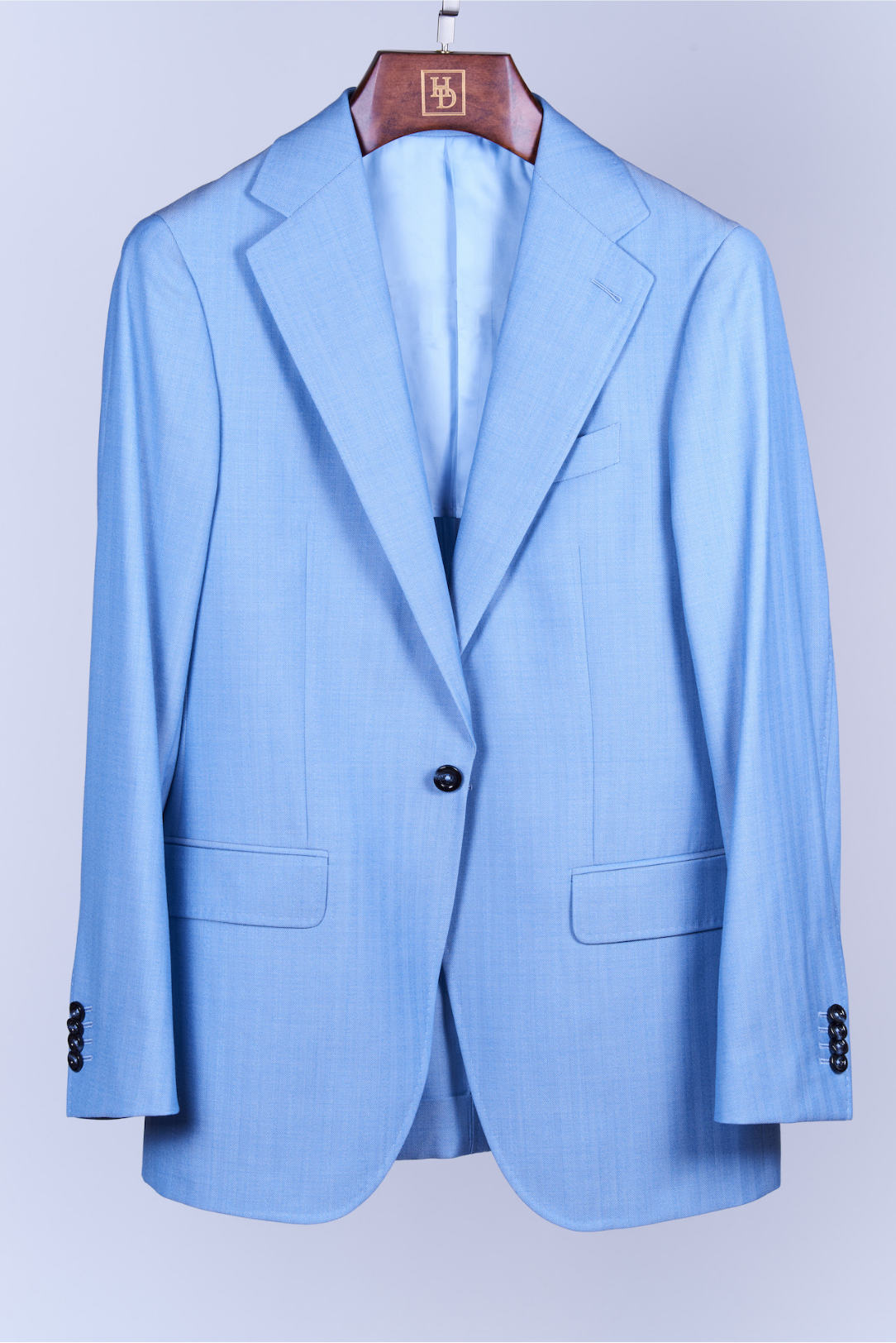 Light Blue Single Breasted Silk/Wool Blazer