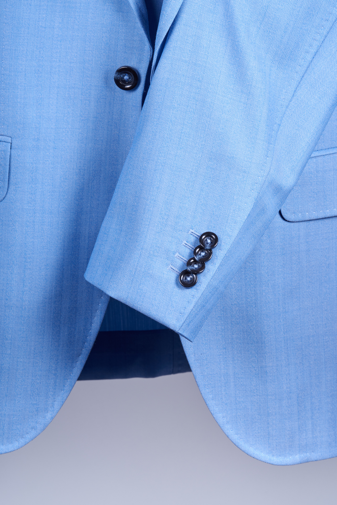 Light Blue Single Breasted Silk/Wool Suit