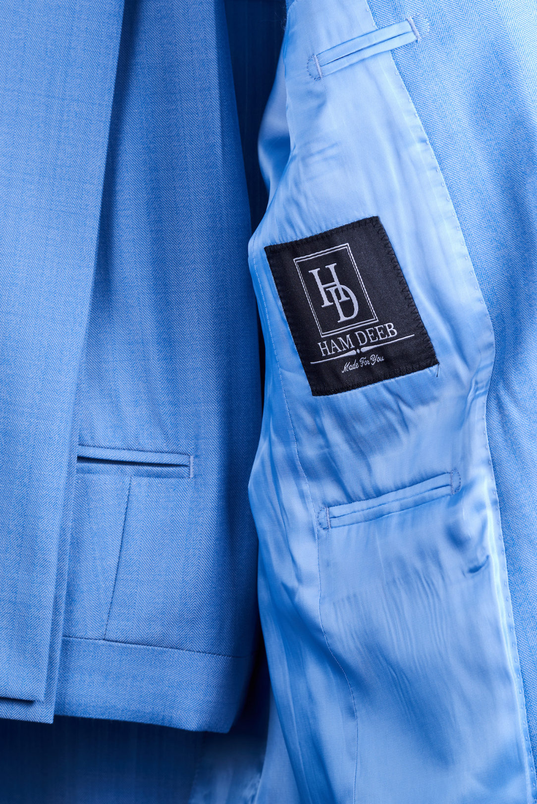 Light Blue Single Breasted Silk/Wool Suit