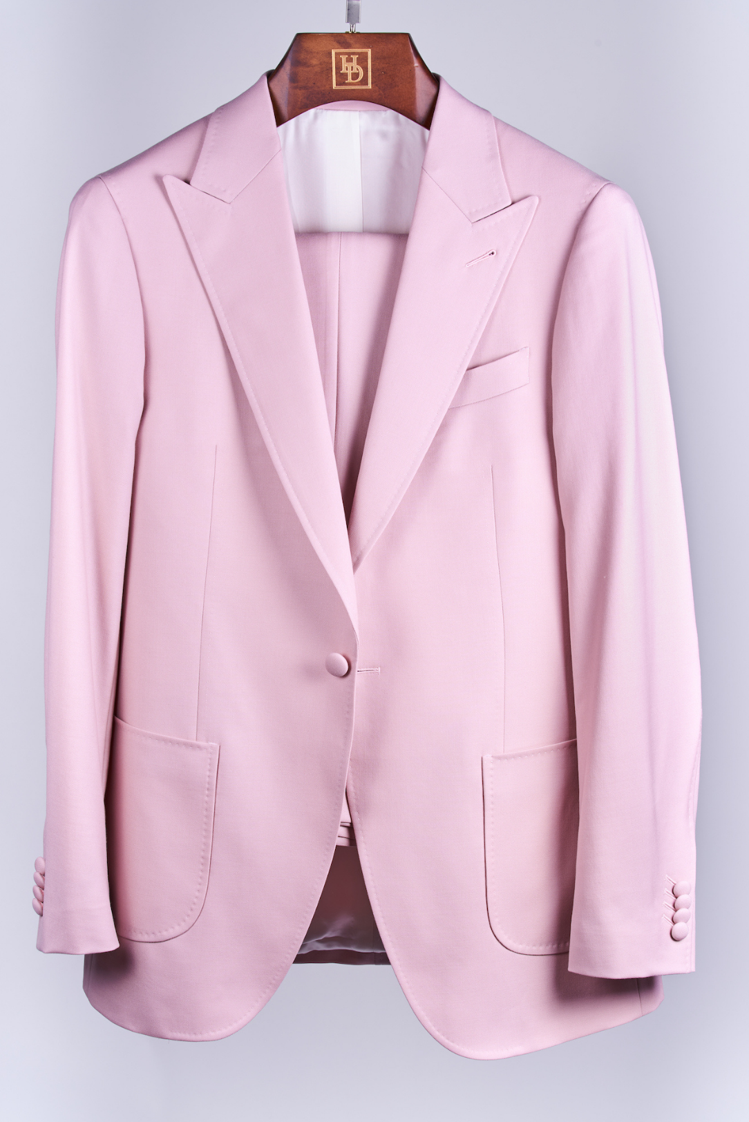 Mauve Single Breasted Wool Suit