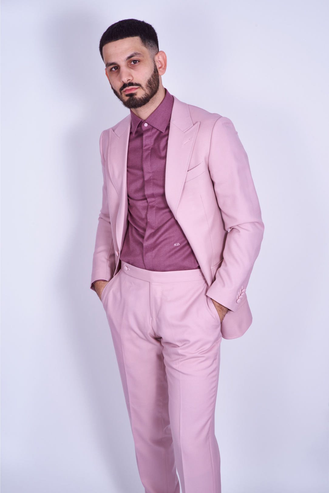 Mauve Single Breasted Wool Blazer