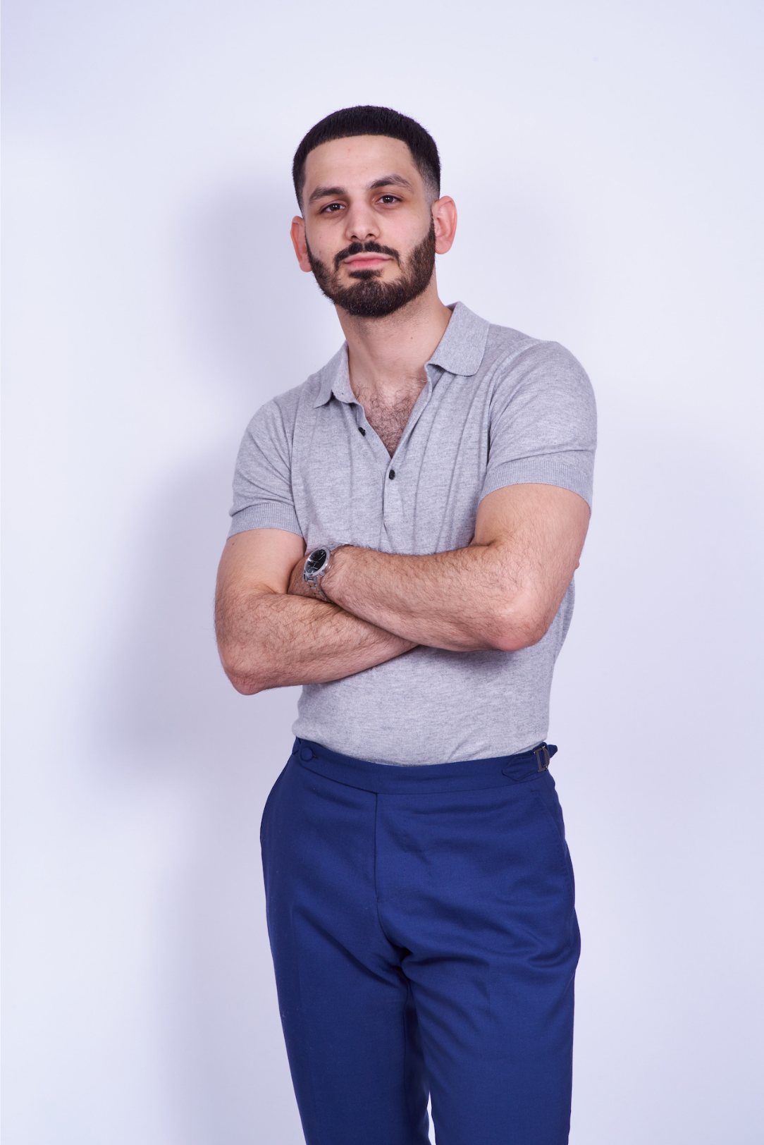 Grey Silk/Cashmere Polo