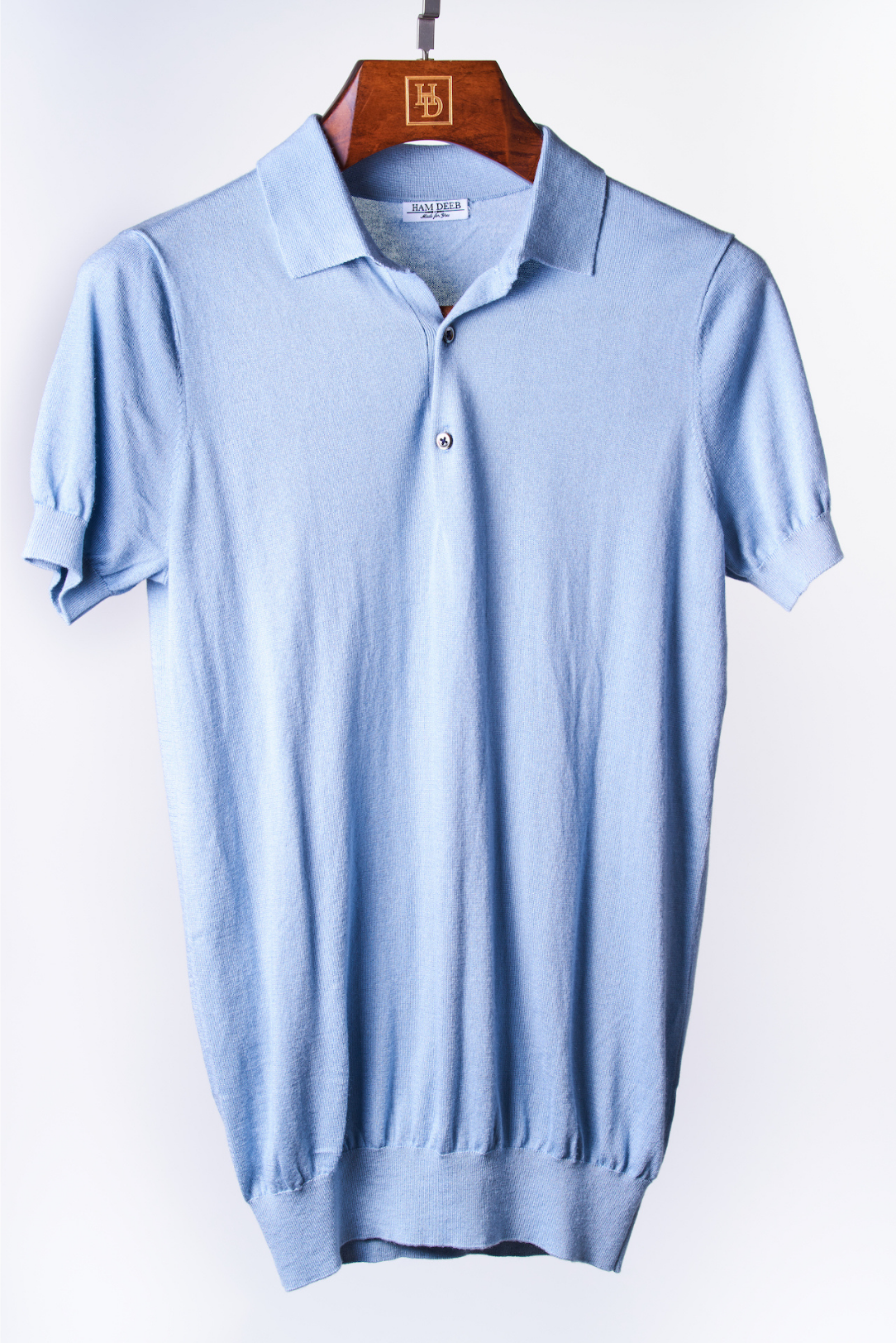 Light Blue Silk/Cashmere Polo