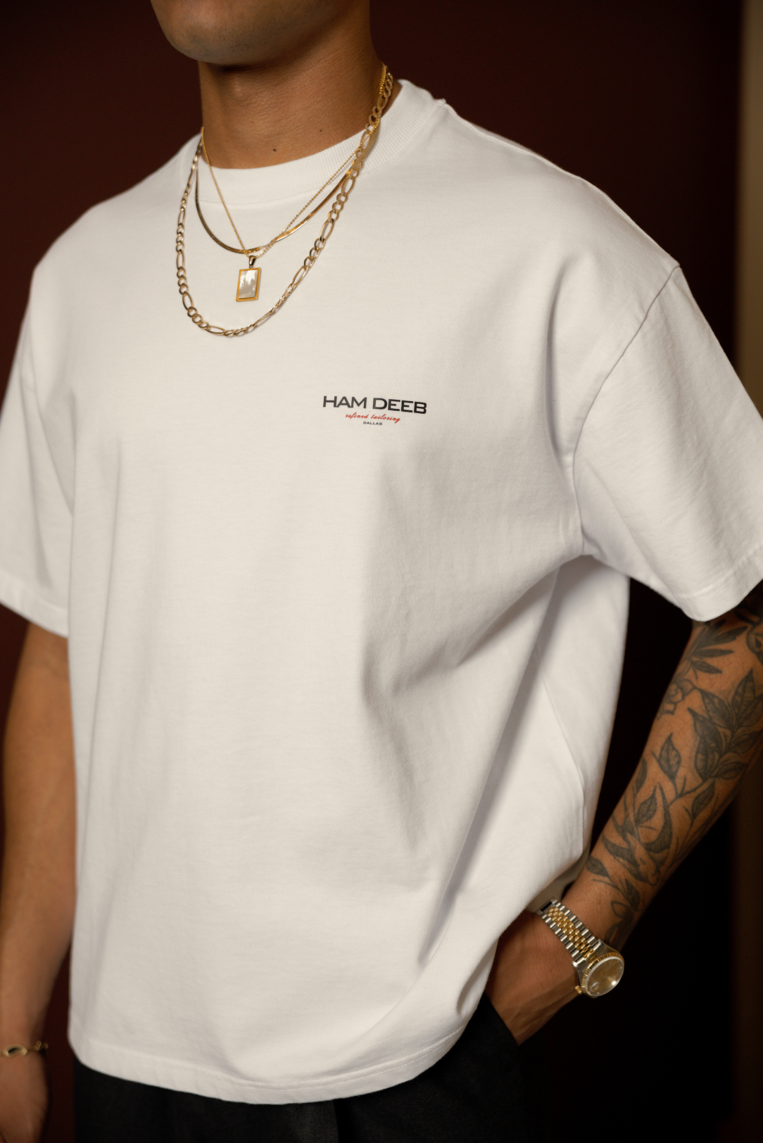 White Mock Neck T-Shirt