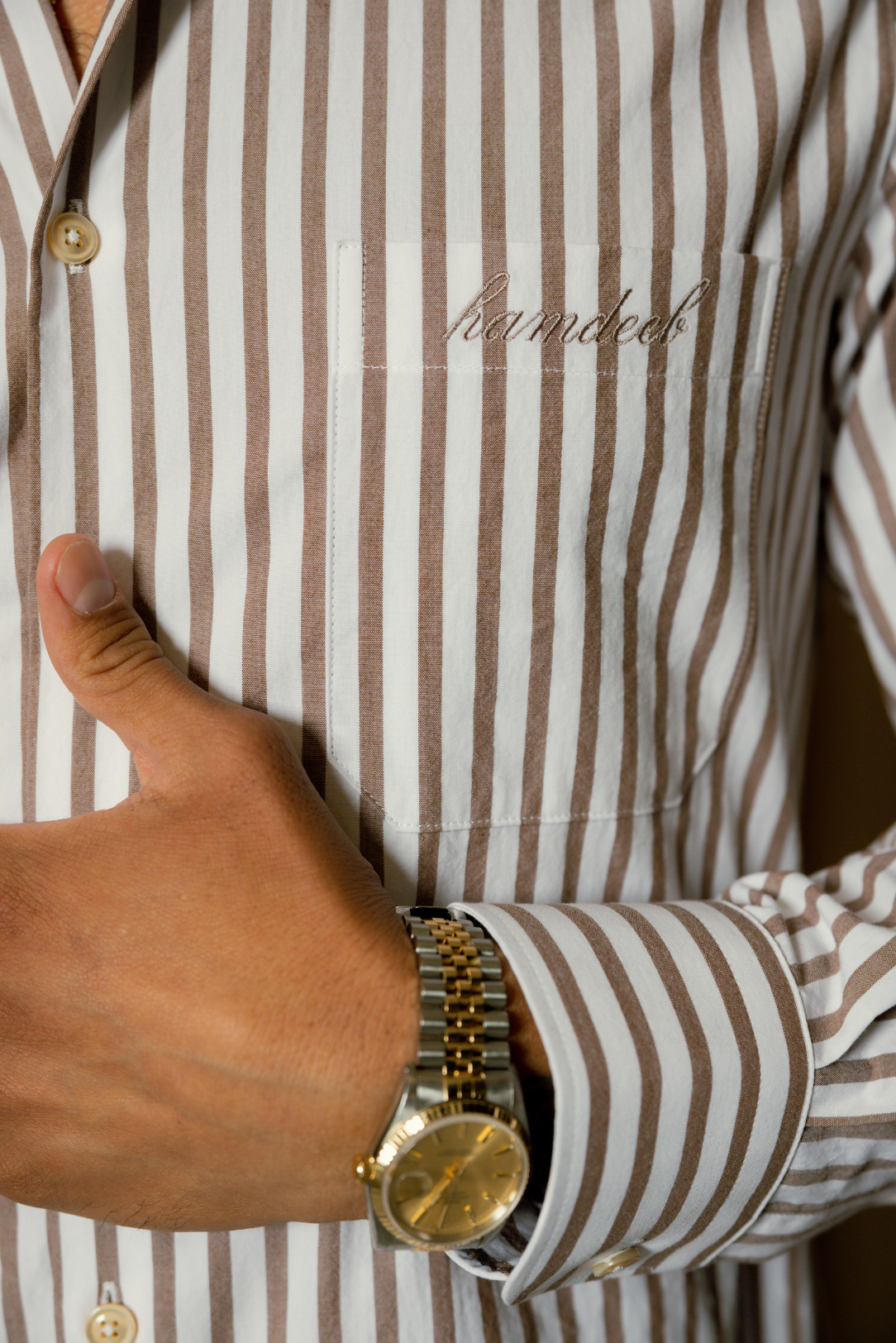 Cocoa Brown Striped Shirt