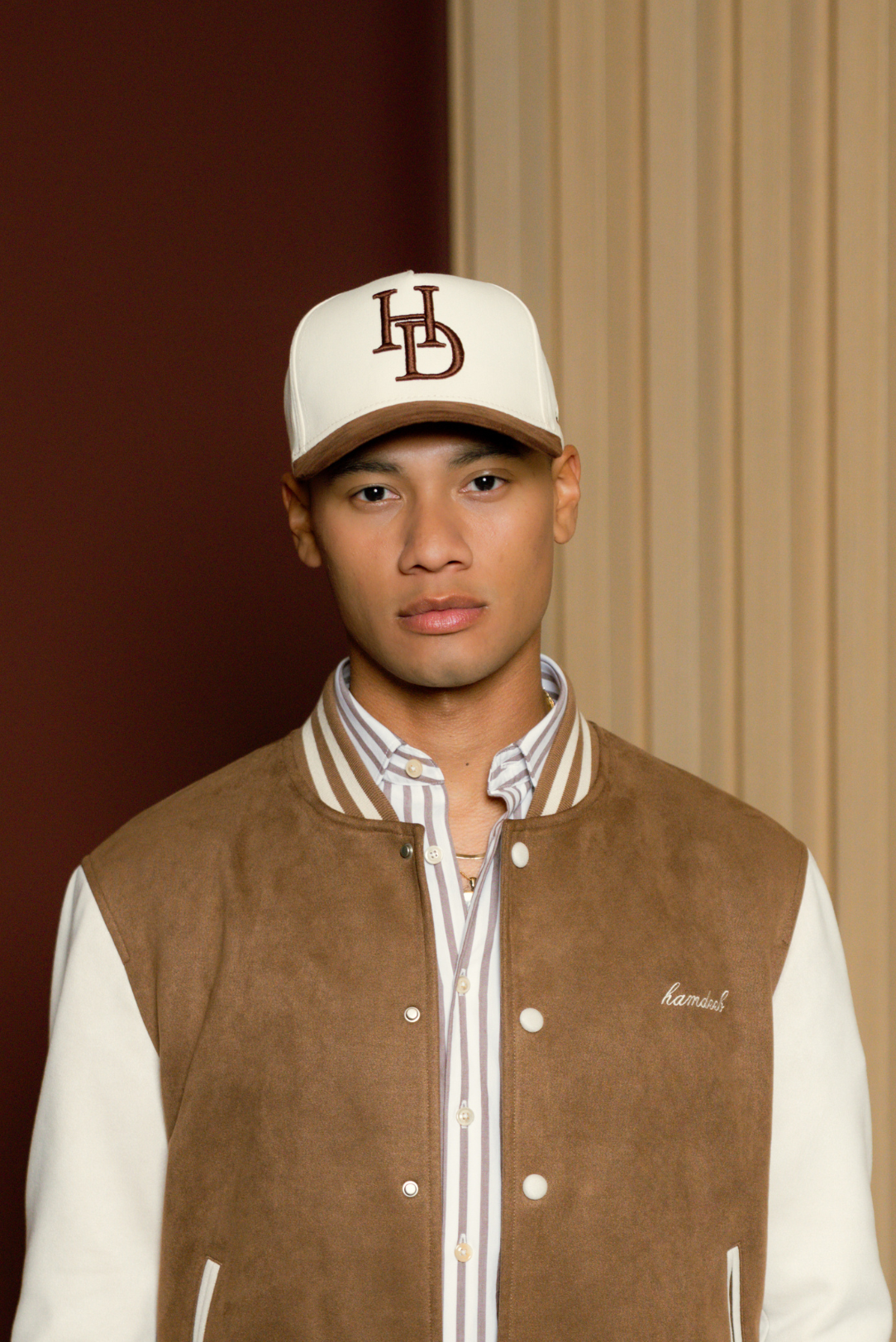 HD Monogram Cap (Cream & Brown)