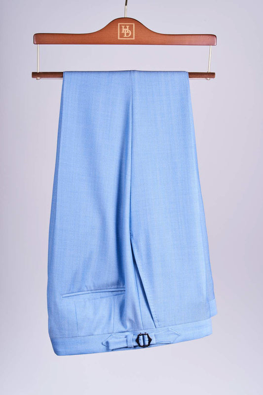 Light Blue Silk/Wool Trousers