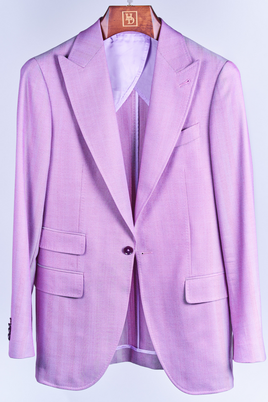Lavender Single Breasted Silk/Wool Blazer